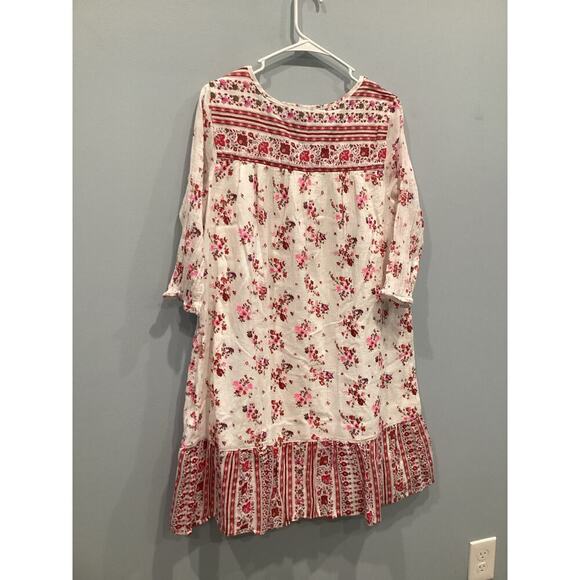 Old Navy Big Girls Peasant Dress Size XXL Plus 16 Boho Pink Floral Gauzy Cotton - Picture 5 of 9